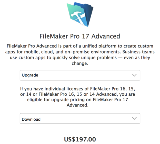 buy filemaker pro advanced 14