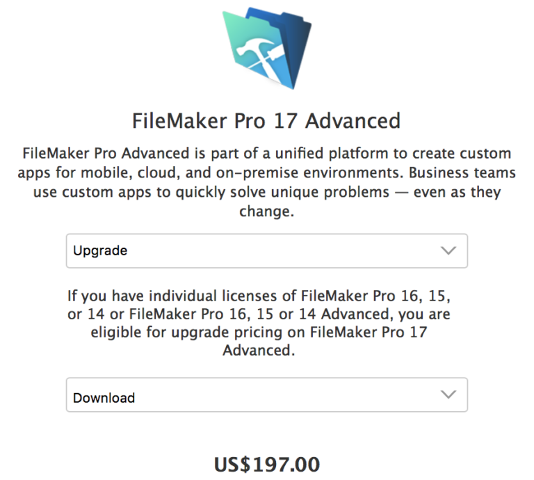 individual license of filemaker pro 16